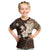 Samoa Siapo Pattern With Brown Hibiscus Kid T Shirt LT05 Brown - Polynesian Pride