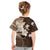 Samoa Siapo Pattern With Brown Hibiscus Kid T Shirt LT05 - Polynesian Pride