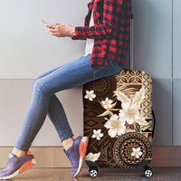 Samoa Siapo Pattern With Brown Hibiscus Luggage Cover LT05 - Polynesian Pride