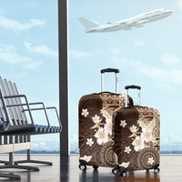Samoa Siapo Pattern With Brown Hibiscus Luggage Cover LT05 - Polynesian Pride