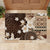 Samoa Siapo Pattern With Brown Hibiscus Rubber Doormat