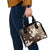 Samoa Siapo Pattern With Brown Hibiscus Shoulder Handbag