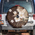 Samoa Siapo Pattern With Brown Hibiscus Spare Tire Cover