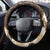 Samoa Siapo Pattern With Brown Hibiscus Steering Wheel Cover