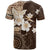 Samoa Siapo Pattern With Brown Hibiscus T Shirt LT05 - Polynesian Pride