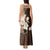 Samoa Siapo Pattern With Brown Hibiscus Tank Maxi Dress LT05 - Polynesian Pride