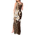 Samoa Siapo Pattern With Brown Hibiscus Tank Maxi Dress LT05 - Polynesian Pride