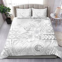 Samoa Siapo Pattern With White Hibiscus Bedding Set LT05 - Polynesian Pride