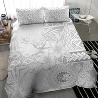 Samoa Siapo Pattern With White Hibiscus Bedding Set LT05 - Polynesian Pride