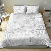 Samoa Siapo Pattern With White Hibiscus Bedding Set LT05 - Polynesian Pride