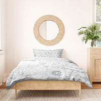 Samoa Siapo Pattern With White Hibiscus Bedding Set LT05 - Polynesian Pride