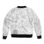 Samoa Siapo Pattern With White Hibiscus Bomber Jacket LT05 - Polynesian Pride