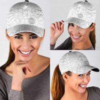 Samoa Siapo Pattern With White Hibiscus Classic Cap LT05 - Polynesian Pride