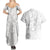 Samoa Siapo Pattern With White Hibiscus Couples Matching Summer Maxi Dress and Hawaiian Shirt LT05 - Polynesian Pride