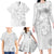 Samoa Siapo Pattern With White Hibiscus Family Matching Long Sleeve Bodycon Dress and Hawaiian Shirt LT05 - Polynesian Pride