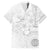 Samoa Siapo Pattern With White Hibiscus Family Matching Long Sleeve Bodycon Dress and Hawaiian Shirt LT05 Dad's Shirt - Short Sleeve White - Polynesian Pride