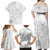 Samoa Siapo Pattern With White Hibiscus Family Matching Off Shoulder Maxi Dress and Hawaiian Shirt LT05 - Polynesian Pride