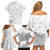 Samoa Siapo Pattern With White Hibiscus Family Matching Off Shoulder Short Dress and Hawaiian Shirt LT05 - Polynesian Pride