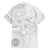 Samoa Siapo Pattern With White Hibiscus Family Matching Off Shoulder Short Dress and Hawaiian Shirt LT05 - Polynesian Pride