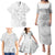 Samoa Siapo Pattern With White Hibiscus Family Matching Puletasi and Hawaiian Shirt LT05 - Polynesian Pride