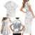 Samoa Siapo Pattern With White Hibiscus Family Matching Short Sleeve Bodycon Dress and Hawaiian Shirt LT05 - Polynesian Pride