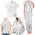 Samoa Siapo Pattern With White Hibiscus Family Matching Tank Maxi Dress and Hawaiian Shirt LT05 - Polynesian Pride