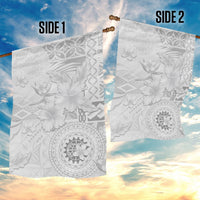 Samoa Siapo Pattern With White Hibiscus Garden Flag LT05 - Polynesian Pride