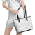 Samoa Siapo Pattern With White Hibiscus Leather Tote Bag