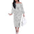 Samoa Siapo Pattern With White Hibiscus Off The Shoulder Long Sleeve Dress LT05 Women White - Polynesian Pride