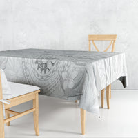 Samoa Siapo Pattern With White Hibiscus Tablecloth LT05 - Polynesian Pride