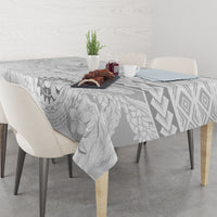 Samoa Siapo Pattern With White Hibiscus Tablecloth LT05 - Polynesian Pride