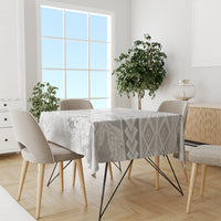 Samoa Siapo Pattern With White Hibiscus Tablecloth LT05 - Polynesian Pride
