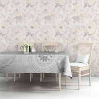 Samoa Siapo Pattern With White Hibiscus Tablecloth LT05 - Polynesian Pride