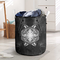New Zealand Matariki Laundry Basket Maori Moko Black Galaxy LT05 Black - Polynesian Pride