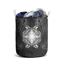 New Zealand Matariki Laundry Basket Maori Moko Black Galaxy LT05 - Polynesian Pride