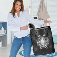 New Zealand Matariki Laundry Basket Maori Moko Black Galaxy LT05 - Polynesian Pride