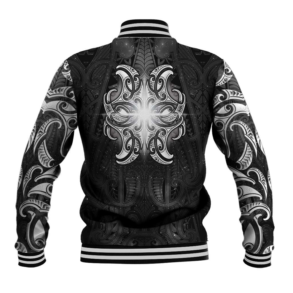 New Zealand Matariki Baseball Jacket Maori Moko Black Galaxy LT05 - Polynesian Pride