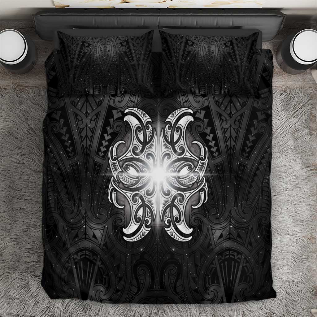 New Zealand Matariki Bedding Set Maori Moko Black Galaxy LT05 Black - Polynesian Pride