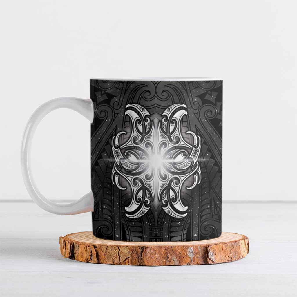 New Zealand Matariki Ceramic Mug Maori Moko Black Galaxy LT05 Black - Polynesian Pride