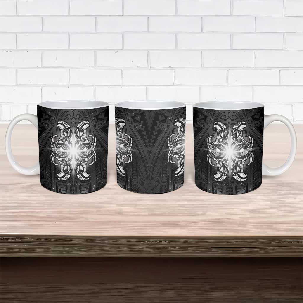 New Zealand Matariki Ceramic Mug Maori Moko Black Galaxy LT05 - Polynesian Pride