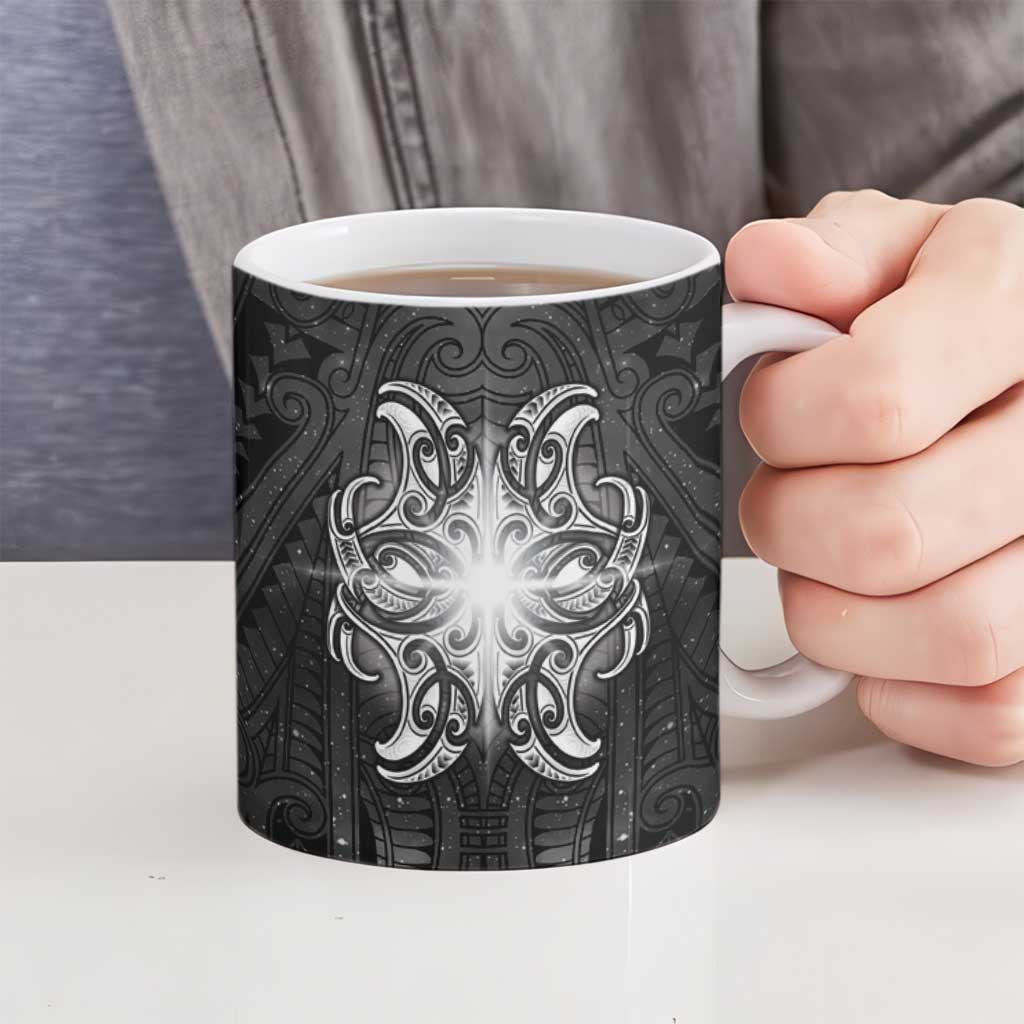 New Zealand Matariki Ceramic Mug Maori Moko Black Galaxy LT05 - Polynesian Pride