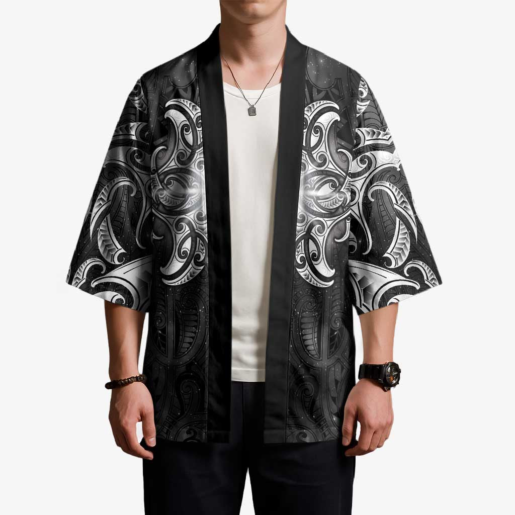 New Zealand Matariki Kimono Maori Moko Black Galaxy LT05 - Polynesian Pride