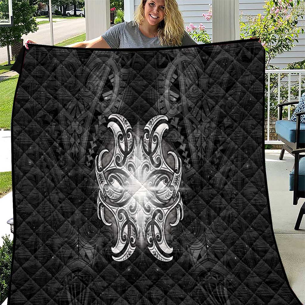 New Zealand Matariki Quilt Maori Moko Black Galaxy LT05 Black - Polynesian Pride