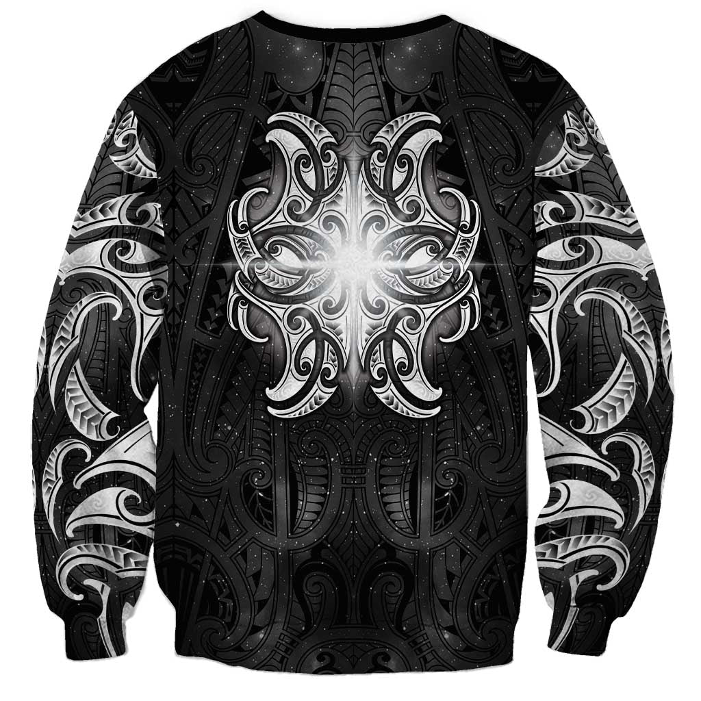 New Zealand Matariki Sweatshirt Maori Moko Black Galaxy LT05 - Polynesian Pride
