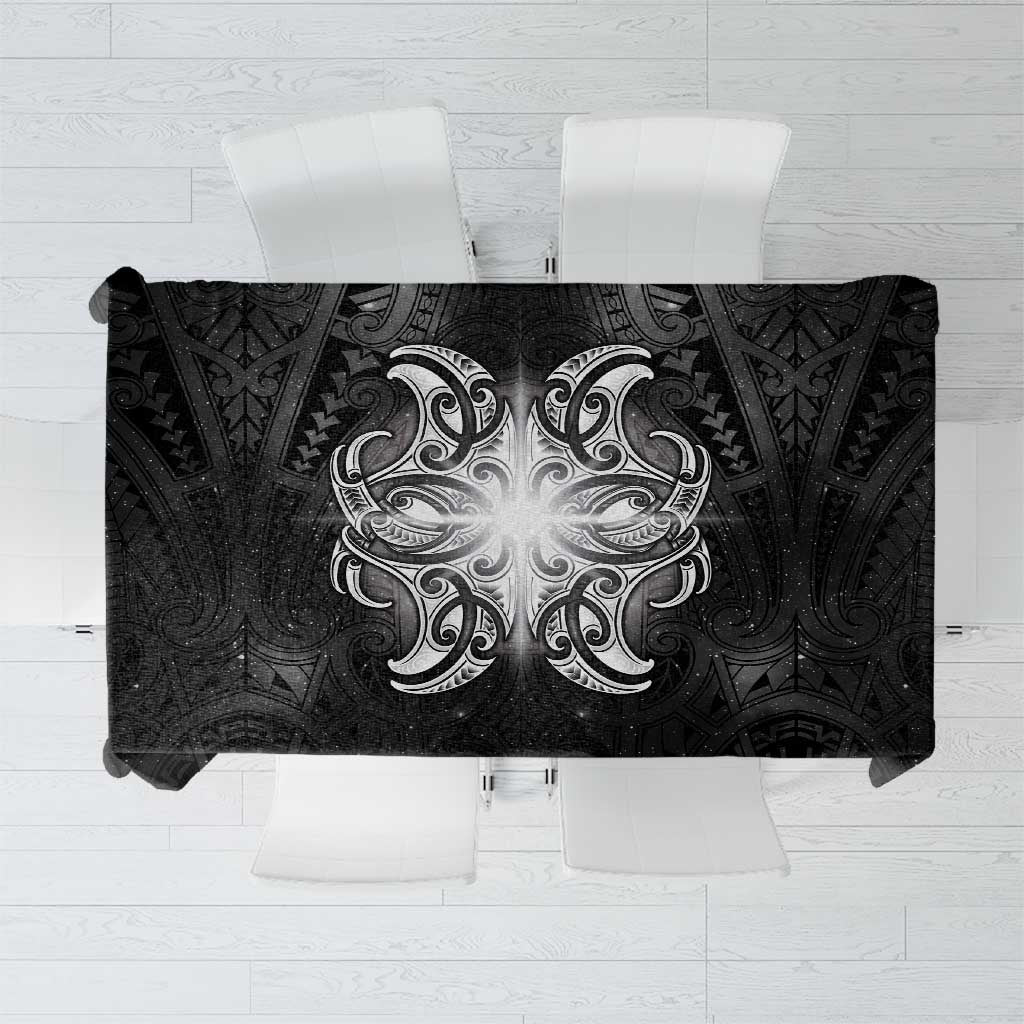 New Zealand Matariki Tablecloth Maori Moko Black Galaxy LT05 Black - Polynesian Pride