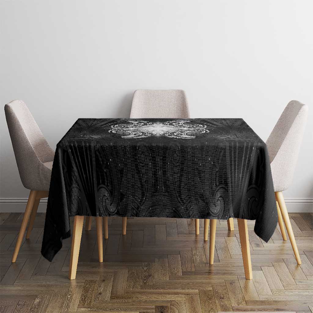 New Zealand Matariki Tablecloth Maori Moko Black Galaxy LT05 - Polynesian Pride