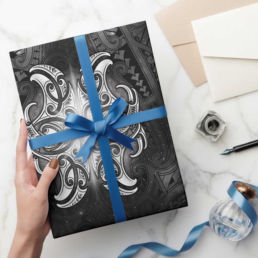 New Zealand Matariki Wrapping Paper Maori Moko Black Galaxy LT05 - Polynesian Pride