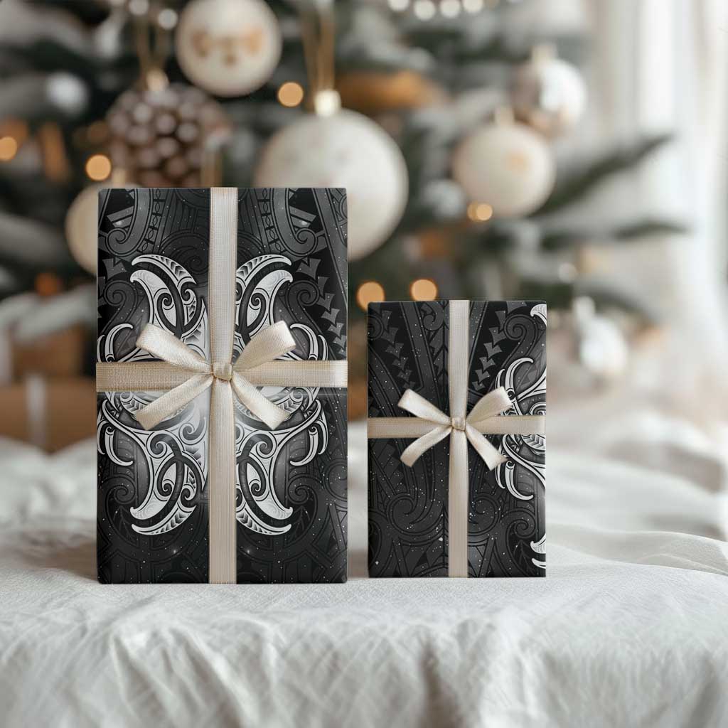 New Zealand Matariki Wrapping Paper Maori Moko Black Galaxy LT05 - Polynesian Pride