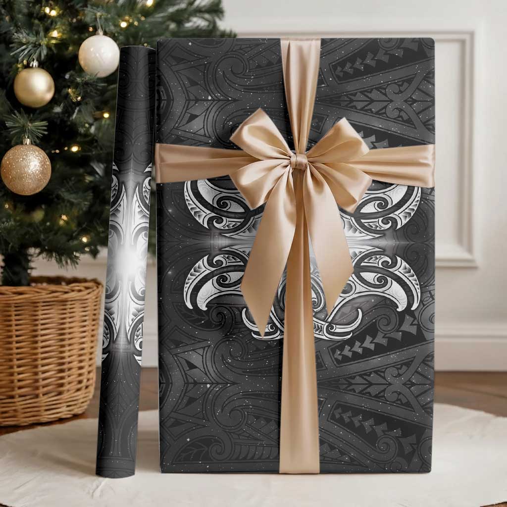 New Zealand Matariki Wrapping Paper Maori Moko Black Galaxy LT05 - Polynesian Pride