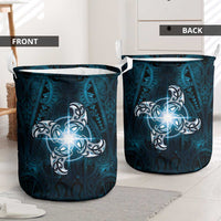 New Zealand Matariki Waita Laundry Basket Maori Moko Dark Blue Galaxy LT05 - Polynesian Pride